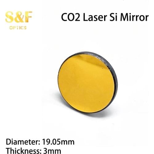 CO2 gold plated Si laser mirror dia 19mm thickness 3mm for laser engraving cutting machine