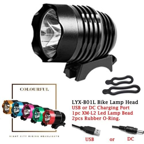 XML L2 Bike Light Single Head White Emitting Spotlight MTB Cycle Bicycle Lamp Led Front Headlight USB DC Riding Flashlight Part