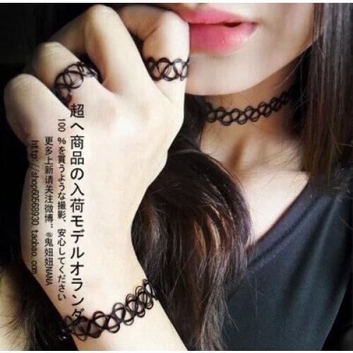 Harajuku braided line tattoo stretch collar necklace bracelet chains collares Vintage Stretch Elastic christmas gift