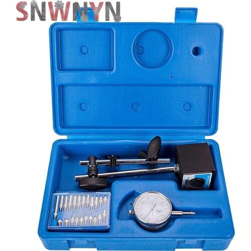 Free Shhipping Dial Indicator with Magnetic Base Holder Fine Adjustable Long Arm 0-10mm Tester Gage Gauge 0.01mm