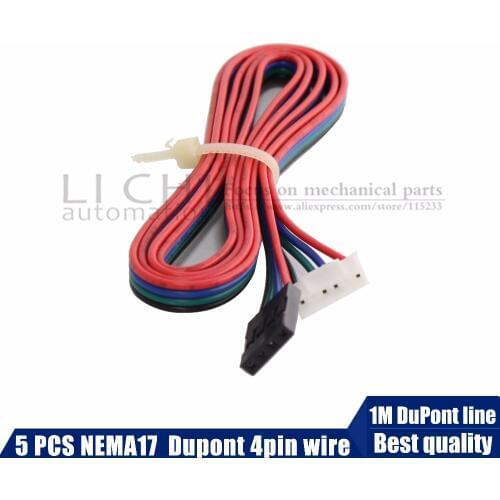 5pcs/lot nema17 wire stepper motor cable RepRap wiring Dupont 4pin 6in cable two phase 42 stepping motor cable XH2.54 connector