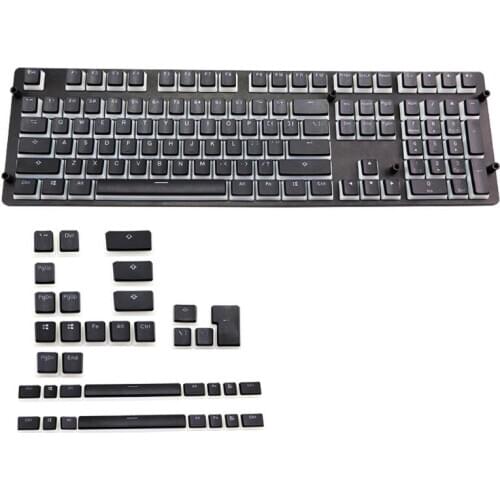 RGB 143 Keycaps ANSI Layout OEM PBT Pudding Double Skin Milk Shot Backlit Keycap