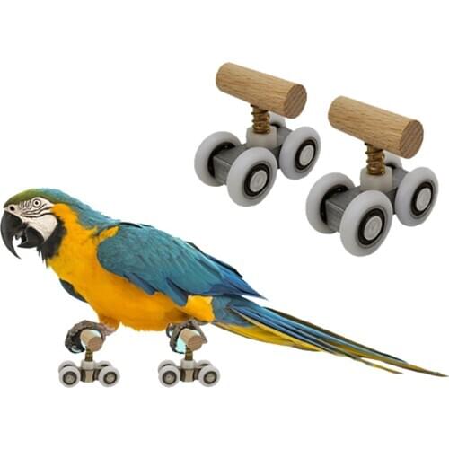2pcs Parrot Trick Tabletop Mini Roller Ice Skates for Small Medium Parrots Bird Intelligence Training Puzzle Toys