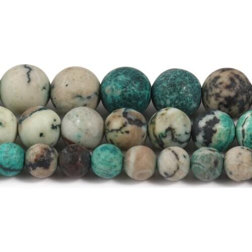 Natural Matte Green Skin Howlite Turquoises Beaded Round Loose Beads For Jewelry Making DIY Bracelet&Necklace 6/8/10mm 15Inches
