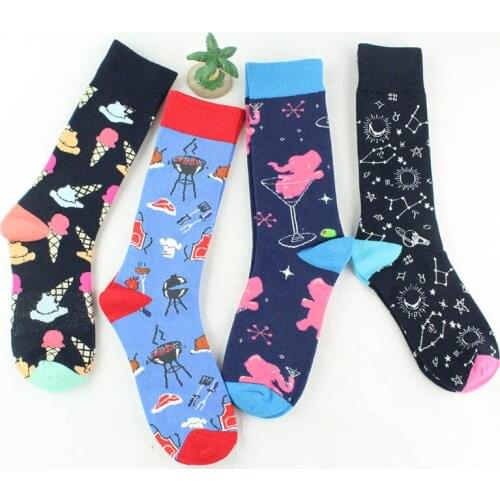 Socks Women New Creative Pattern Unisex Cotton Happy Funny Cartoon Harajuku Basketball Casual Men Novelty Skateboard Female Sock