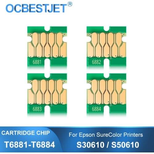 New Upgrade T6881-T6884 T6881 Cartridge Chip For Epson SureColor S30610 S50610 Printer New Stable One Time Use Chip 4Colors/Set