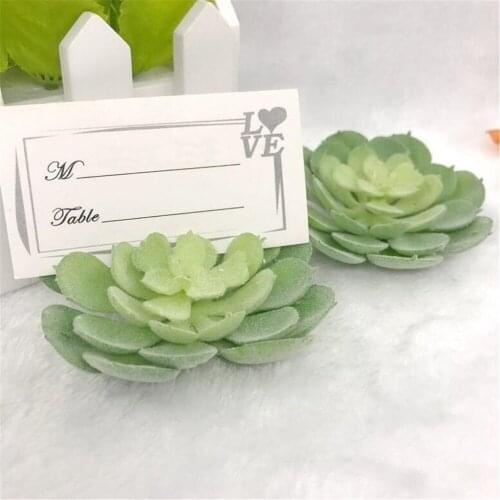 Newest Factory Selling Party Decoration Succulent Place Card Holder Office Table Decoration Meaty Plant Simulation 20Pcs/Lot