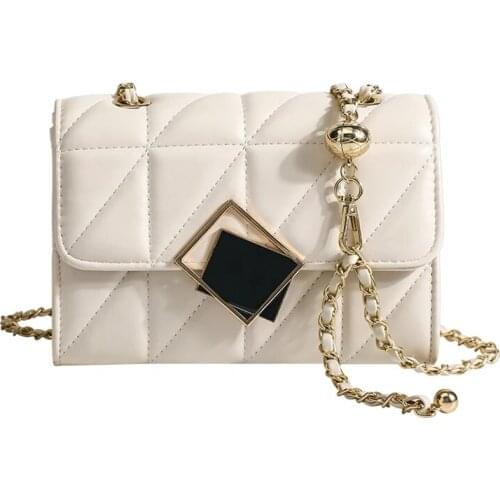 Solid Color PU Leather Shoulder Baguette Bags For Women 2021 Womens Designer Small Chain Flap Handbag Female Travel Armpit Bag