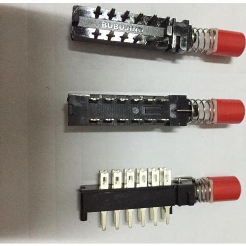 Original new 100% key directly constructed by double rows 12pin with lock red cap and white handle button self-locking switch