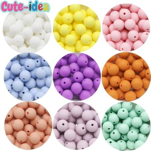 Cute-idea 9mm 50Pcs silicone beads safe pacifier chain chewing teething DIY handmade jewelry necklace bracelet baby product