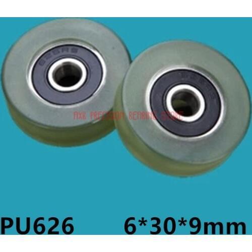 2021 Hot Sale Promotion 10pcs 6*30*9 Rubber Coated Bearing Pulley Outer Diameter 30 Miniature 626 Plane Roller Wheel Pu
