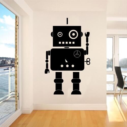 Vinyl Funny Vintage Robot Model Wall Art Cartoon Sticker For Home Living Room And Kids Room Decoration Removable A002817