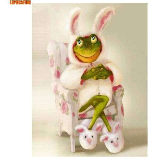 LIPHISFUN Handmade Cross Stitch Embroidery Diamond Painting Full Drill Home Decor Square Round Frog Cartoon