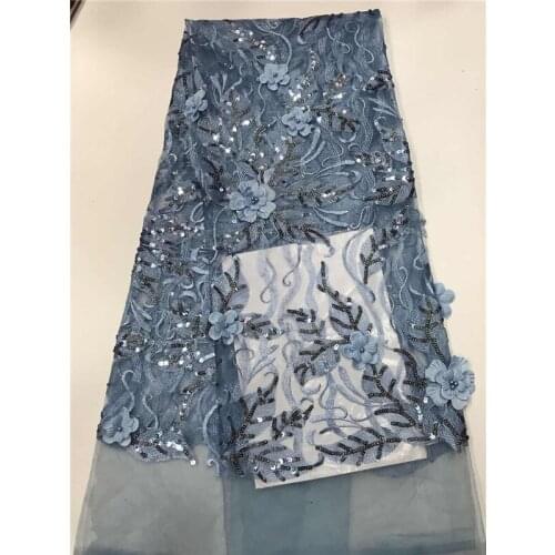 Allover embroidery genuine french beads sequins 3d lace Swiss lace African tulle fabric very beautiful good choice 5 yards/pc