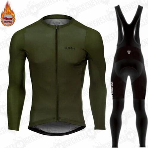 Go Rigo Goo Team Winter Cycle Thermal Fleece Long Sleeve Jacket Suits Mtb Cycling Clothing Bicycle Bib Tights Ciclismo Sets