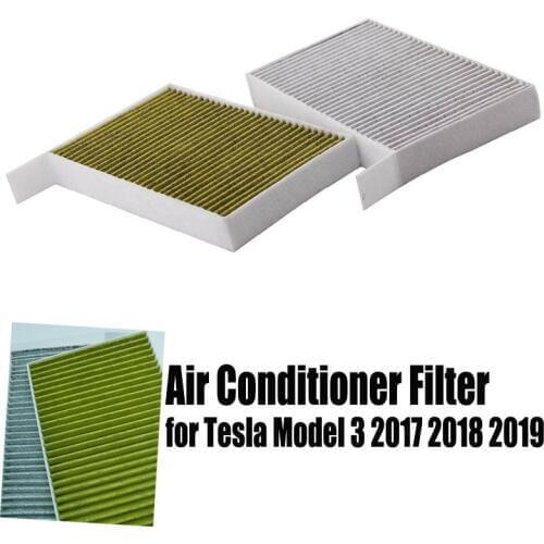 1PC 1107681-00-A Car Cabin Air Filter Replacement w/ Activated Carbon for Tesla Model 3 2017 2018 2019 Air Conditioning Filter