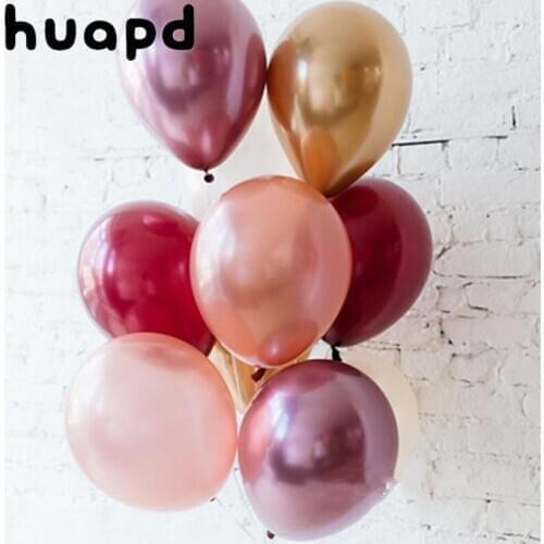 10pcs/lot Metallic Gold Silver Blue Rose Green Purple Ballon Wedding Happy Birthday Latex Metal Chrome Balloons Air Helium Balon