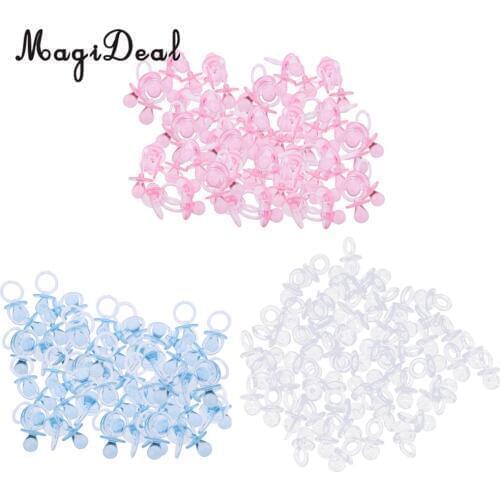 144 Pieces Mini Baby Shower Pacifier Charms Table Scatter Christening Gender Reveal Decoration