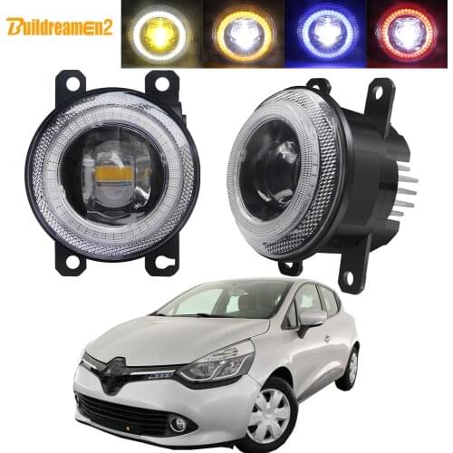 2 X Car Front Bumper Fog Light Assembly LED Lens Angel Eye Daytime Running Lamp DRL 30W 8000LM 12V For Renault Clio IV 2012-2019