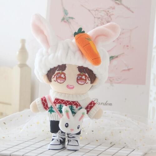 20cm Doll Baby Clothes Cute Sweater Plush EXO Hat Doll Body-Shape Childrens Gifts Birthday Present Plush Toy Accessories