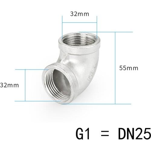 2019 New 1" BSP Elbow 90 Degree Angled Stainless Steel 304 Female Threaded Pipe Fitting Water Gas Oil DN25