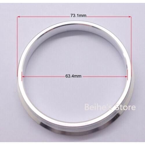 4pcs Silver Aluminum Alloy Wheel Spacer Hub Centric Rings 73.1OD to 63.4ID