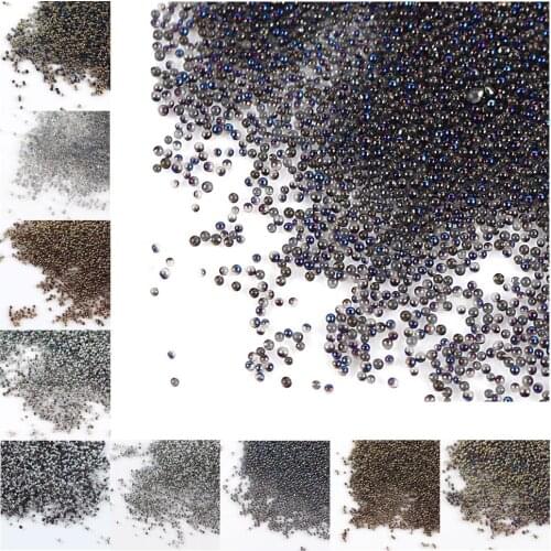 500pcs/lot 0.6-0.8mm round pearl powder glass bead DIY nail art of mobile phone decoration Stick beads material accessories