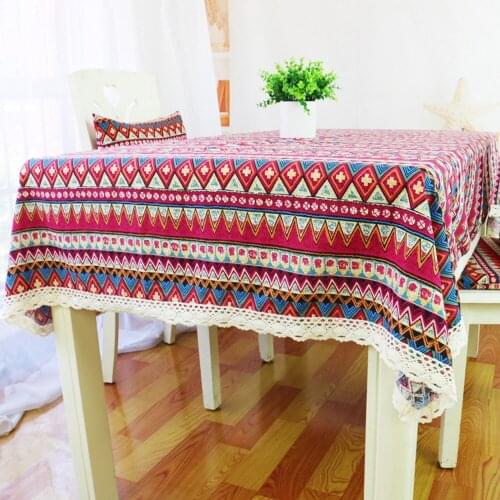 Bohemian Cotton And Linen Tablecloth American Decoration Cover Cloth Student Desk Cloth Tapete