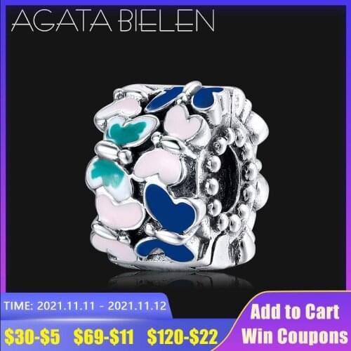Luxury 925 sterling silver Pink Blue Enamel Butterfly Group Clip Lock Beads fit Original europeu Charm Bracelets Women Jewelry
