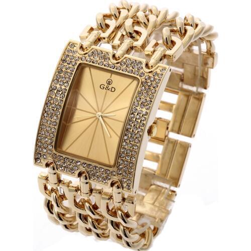 G&D Luxury Brand Women Watch 2019 Gold Quartz Wristwatch Ladies Bracelet Watches Relogio Feminino reloj mujer dropshipping Gift
