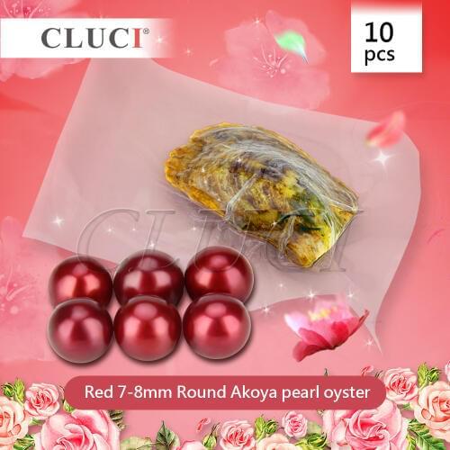 CLUCI 10pcs 7-8mm RED pearls oysters for party, pearls beads for jewelry making free shipping WP230SB