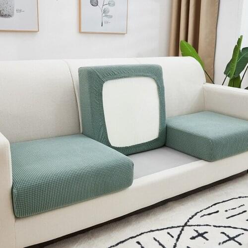 Sofa Seat Cushion Cover Furniture Protector for Pets Kids Polar Fleece Stretch Washable Removable Slipcover