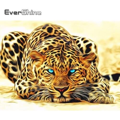 Evershine Diamond Painting Cross Stitch Animals Tiger Diamond Embroidery Full Square Pet Picture Diamond Mosaic Beads Embroidery