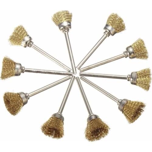 Fixmee 100pcs 22mm Brass Wire Wheel Polishing Cup Brushes for Rotary Dremel Grinder Tools