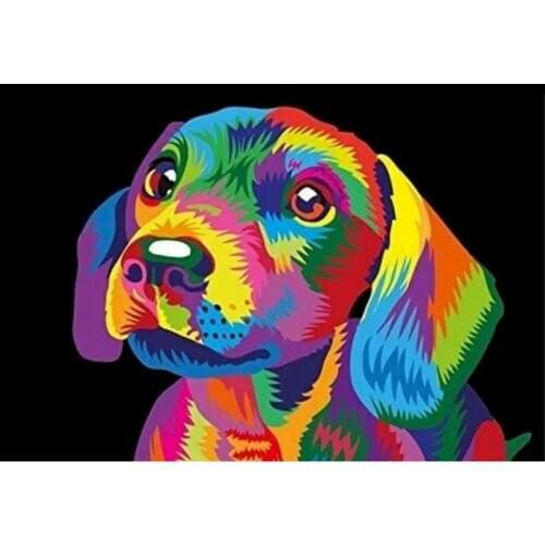 GATYZTORY Diy Pictures By Numbers Kits For Adults Handpainted Color Dog Oil Painting By Number