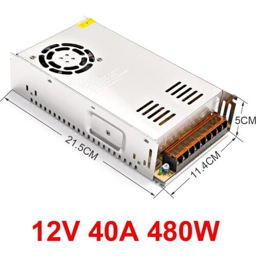 Switching power supply lamp transformer 12v 40A 480W LED strip closed circuit TV adapter
