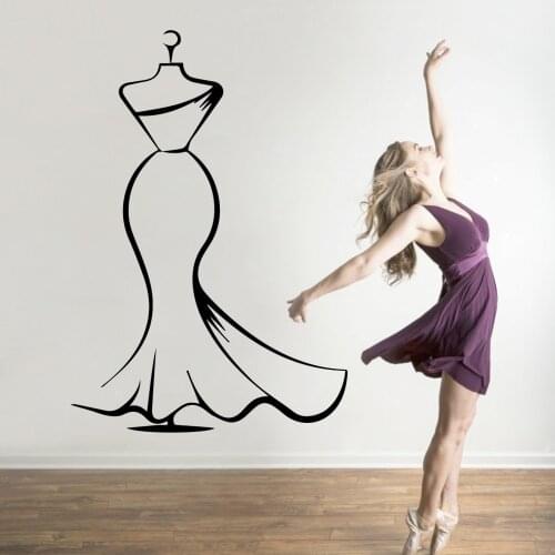 Exquisite Fashion Dress Wall Art Sticker Modern Wall Decals Quotes Vinyls Stickers Decor Living Room Bedroom Removable