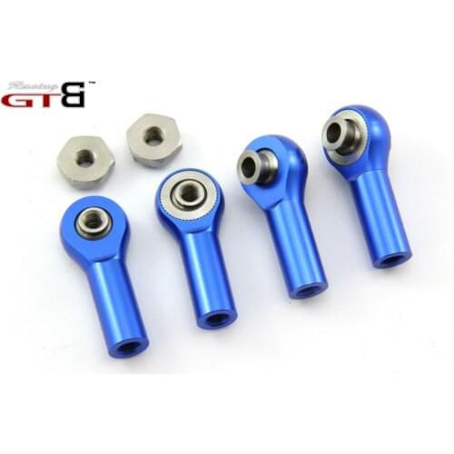 GTBracing Losi 5ive -t Rear Pull Rod Ball Kit (4pcs) Silver/Blue