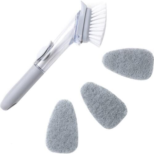 Kitten Dish Cleaning Pot Brush With Long Handle Automatic Adding Detergent washing brush Efficient stain removal Household Clean
