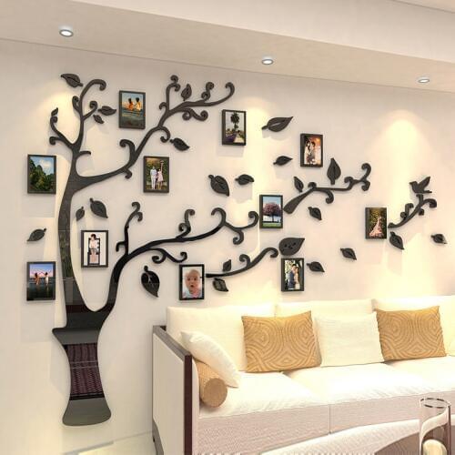 Creative Photo Wall Decoration Diy Tree Wall Sticker Art Tv Sofa Background Wall Poster 5 Sizes Family Wallstickers Photo Frame