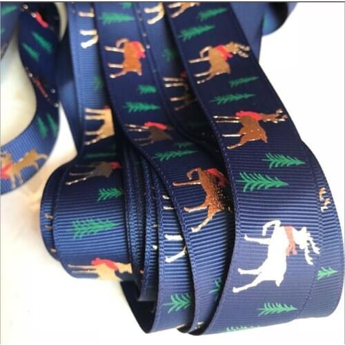 Ribbon 25MM Fawn Printed Rib Ribbon Gift Wrap Christmas Ribbon