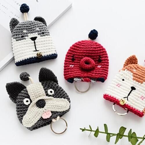 Cute Cartoon Key Holder Handmade Pullable Portable Key Storage Bag Housekeeper Key Organizer Key Wallet