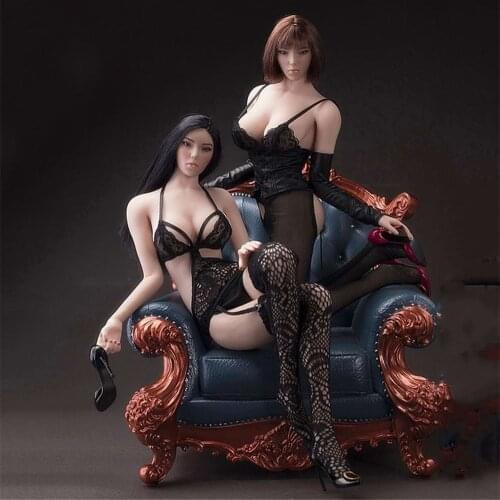 1/6 Scale Female Soldier Clothing MCC036 Black Lace One-piece Underwear Stockings Model For 12'' Action Figure Body Toys Doll