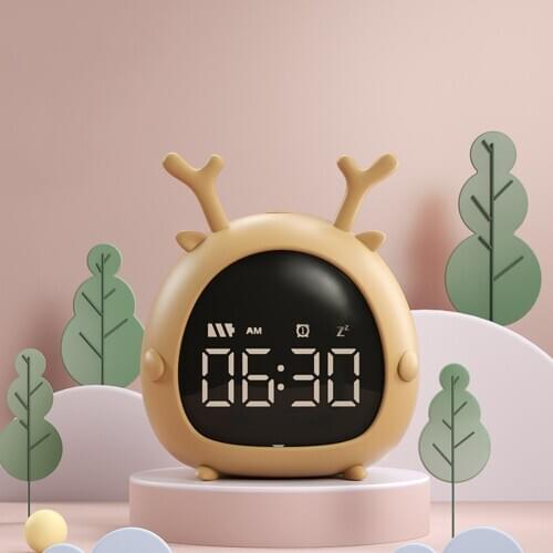Cartoon Mini USB Rechargeable Electronic Digital Display Alarm Clock for Kids HD digital display screen Clocks