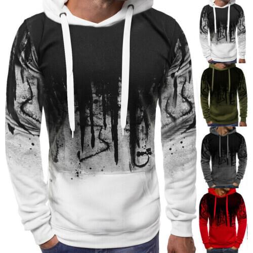 Men Hoodie Sweatshirt Warm Thick Slim Fit Sweatshirt Front Pocket Outwear Sports Running Outwear Autumn Winter Mens Clothing