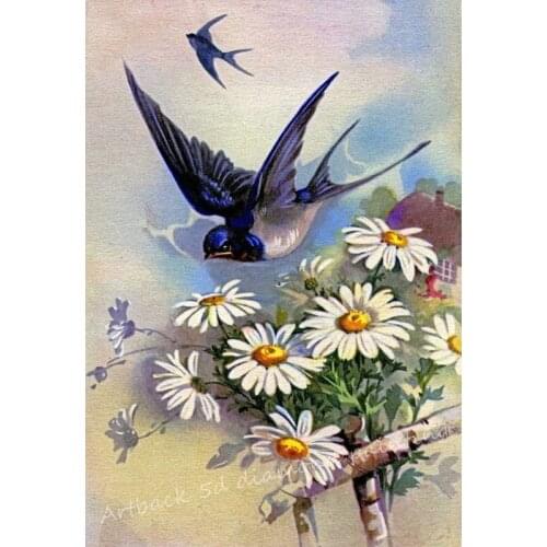 New arrival 5d diy diamond painting bird flower animal full square drill kit wall sticker 3d rhinestone diamond embroidery