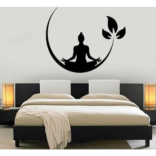 Bedroom Wall Decals Yoga Women Art Wall Sticker For Living Room Home Decor Islamic Home Decoration For Fitness Centre Y169