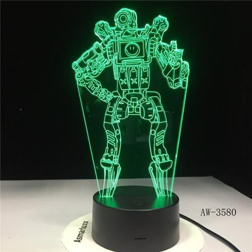 New Transformers Model Cartoon 3D Night Lamp 7 Color Change USB Desk Lamp Party Decor Light Friends Kids Birthday Gift AW-3580