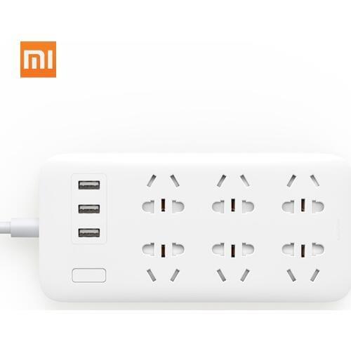 Original Xiaomi Mijia Power Strip Basic Version 6 Sockets With 3 5V 2.1A Fast Charging USB Ports White Mi Socket Solid Color