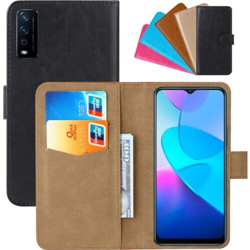 Luxury Wallet Case For Vivo Y11s PU Leather Retro Flip Cover Magnetic Fashion Cases Strap